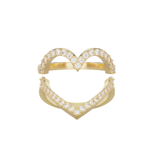 The Confluence Ring Set Studded Gold