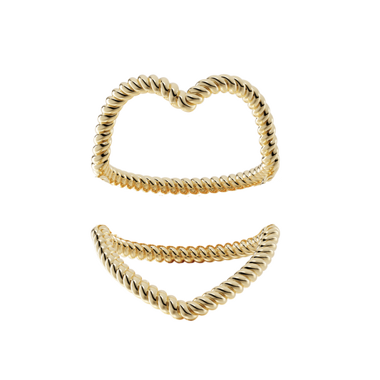 The Confluence Ring Set in Gold Coil